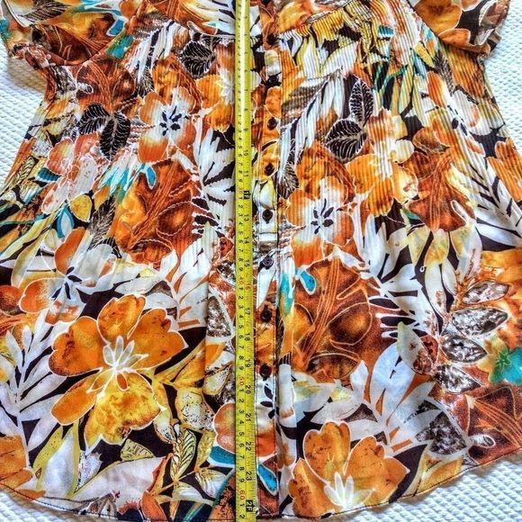 Cato Woman Floral Print Pleaded Top Sz 18-20 - Picture 3 of 8